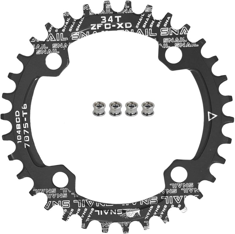 FOMTOR 104 BCD Chainring (30-52T) 7-12 Speed Compatible CNC 7075 Aluminum Narrow Wide Tooth Round Oval Chainrings for MTB/Road Bike Ebike Chainwheel Black/Red - Image 1
